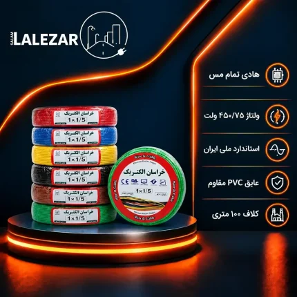 خرید و قیمت سیم افشان ۱×۱.۵ خراسان استاندارد تمام مس | سلام لاله‌زار
